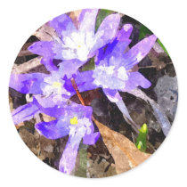 Purple Snow Glories Round Sticker