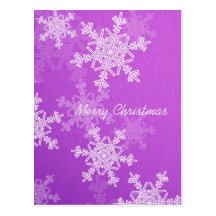 Purple Snowflakes Christmas Postcard