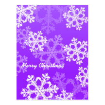 Purple Snowflakes Christmas Postcard