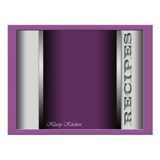 Purple Sophisticated Recipe Cards Postcards