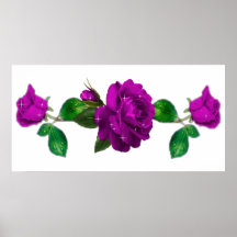 Purple Sparkle Rose Poster 48x24"