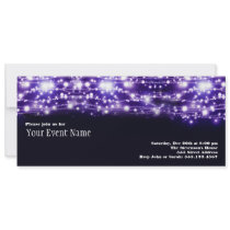 Purple Sparkling Stars Invitation