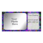 Purple Spatter Dot PhotoCard Template Photo Greeting Card