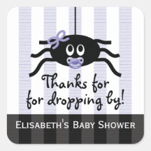 Purple Spider Baby Shower Thank You Stickers