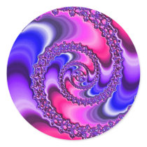 Purple Spiral Round Sticker