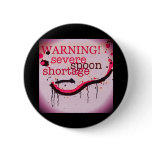 Purple spoon warning logo badge/ button
