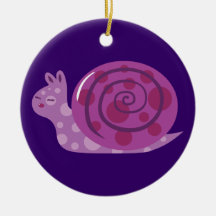 Purple Spotted Snail Christmas Ornament