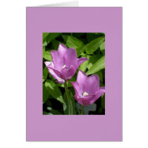 Purple Spring Flowers Customizable Card w/ Border