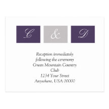 Purple Squares RSVP Card Post Cards