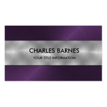 Purple Stainless Steel Business Card