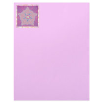 Purple Star Fractal Pattern Personalized Letterhead