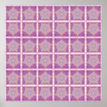 Purple Star Fractal Pattern Print