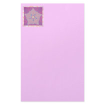 Purple Star Fractal Pattern Personalized Stationery