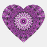 Purple Star Gazer Kaleidoscope Heart Sticker