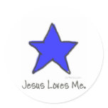 Purple Star Round Sticker
