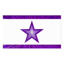 Purple Star stripes business card template white