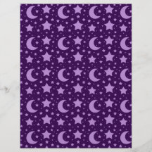 Purple stars and moon patterns full colour flyer