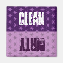 Purple Stars Clean Dirty Dishwasher W1412 Magnet