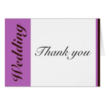 Purple Stripe Chocolate Brown Wedding Thank You Greeting Cards