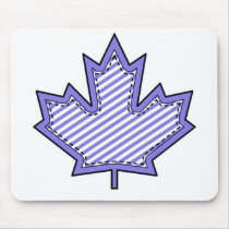 Purple Striped  Applique Stitched Maple Leaf Mouse Pads