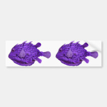 Purple Striped Cowfish Bumper Sticker
