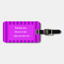 Purple Striped Luggage Tag