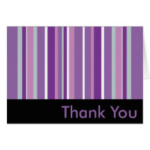 Purple Striped Thank You Card