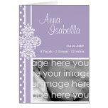 Purple Stylish Damask Card
