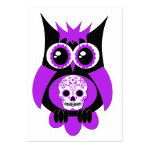 Purple Sugar Skull Owl Business Card