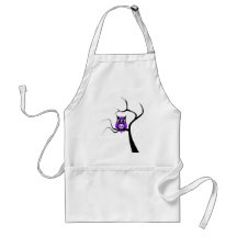 Purple Sugar Skull Owl in Tree Apron