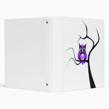 Purple Sugar Skull Owl in Tree Binder
