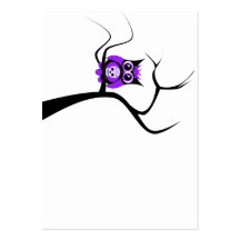 Purple Sugar Skull Owl in Tree Business Card