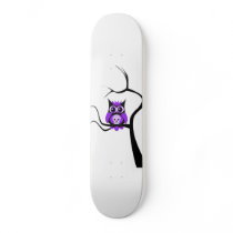 Purple Sugar Skull Owl in Tree Skateboard