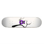 Purple Sugar Skull Owl in Tree Skateboard