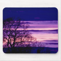 Purple Sunset Tree Silhouette mousepad mousepads