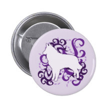 Purple Swirl Belgian Tervuren Pinback Button