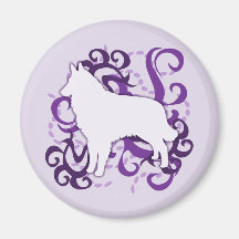 Purple Swirl Belgian Tervuren Refrigerator Magnet