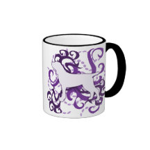 Purple Swirl Bracco Italiano Mugs