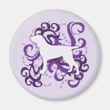 Purple Swirl Bracco Italiano Refrigerator Magnets