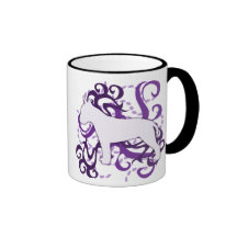 Purple Swirl Bull Terrier Coffee Mugs