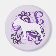 Purple Swirl Bull Terrier Magnet