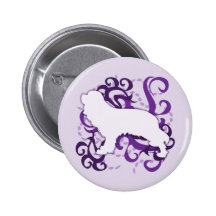 Purple Swirl Cavalier King Charles Spaniel Button