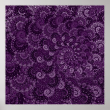 Purple Swirl Fractal Pattern Print