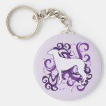 Purple Swirl Greyhound Key Chains