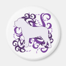 Purple Swirl Mastiff Magnet