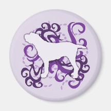 Purple Swirl Spinone Italiano Fridge Magnets