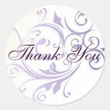 Purple Swirl Thank You Sticker/Seal