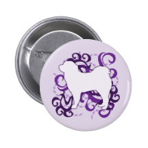 Purple Swirl Tibetan Mastiff Buttons