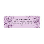 Purple Swirls Love Birds Return Labels