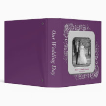 Purple Swirls Photo Frame Wedding Album Vinyl Binders